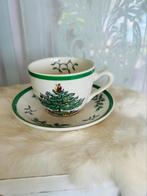 Spode Christmas tree thee kop en schotel izgst, Ophalen, Zo goed als nieuw, Porselein, Kop en/of schotel