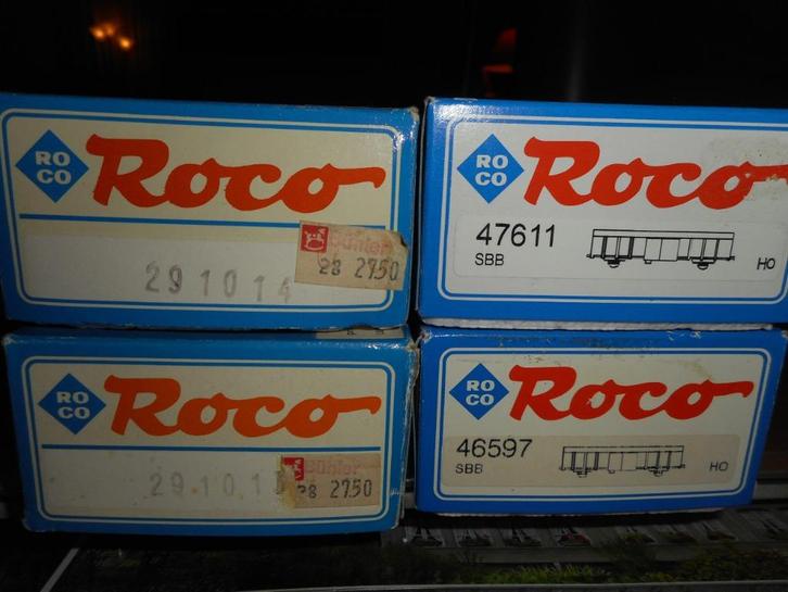 SET VAN 4 ROCO SCHUIFWAND WAGONS SBB-CFF, Hobby en Vrije tijd, Modeltreinen | H0, Zo goed als nieuw, Wagon, Gelijkstroom, Roco