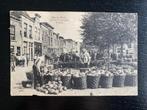 Gouda groenteverpakking Nieuwe Markt straatleven, Verzamelen, Ansichtkaarten | Nederland, Gelopen, Zuid-Holland, Voor 1920, Verzenden