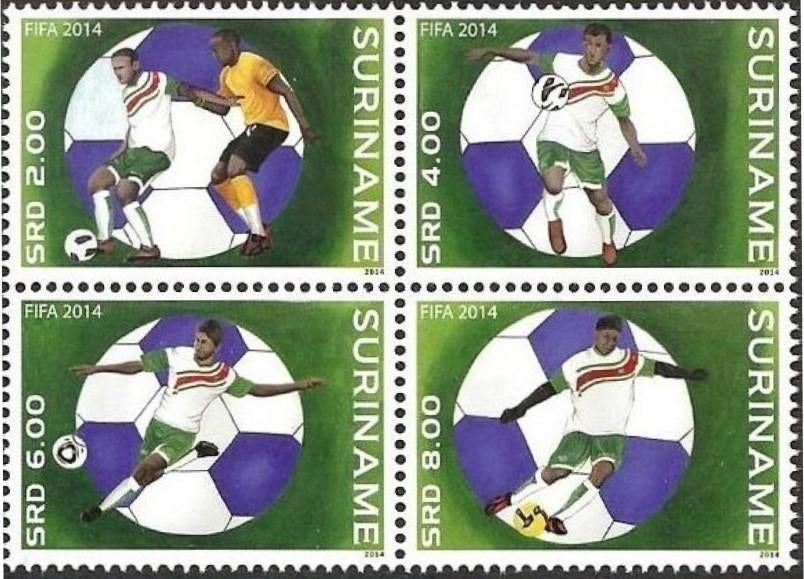 Suriname 2046/9 postfris WK Voetbal Brazilie 2014, Verzenden, Postfris