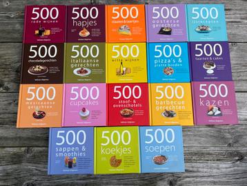 500 recepten kookboeken 18 stuks beschikbaar voor biedingen