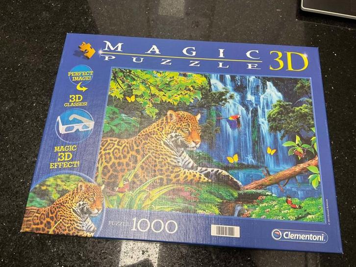 Clementoni 3D puzzel – jaguar, 1008 stukjes met bril z.g.a.n, Hobby en Vrije tijd, Denksport en Puzzels, Zo goed als nieuw, Rubik's of 3D-puzzel