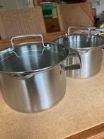 Te koop: 2 pannen, Huis en Inrichting, Keuken | Potten en Pannen, Ophalen, Zo goed als nieuw, Rvs, Pannenset