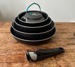 Tefal Ingenio campingpannenset + Quechua fluitketeltje, Ophalen, Gebruikt, Rvs, Pannenset