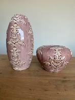 Mooie decoratieve vaas/ vazen 2 stuks, Huis en Inrichting, Woonaccessoires | Vazen, Ophalen, Gebruikt, Overige kleuren, Aardewerk of Porselein