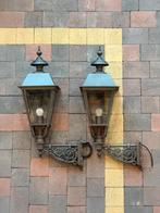 Klassieke wandlamp antraciet met facetglas, Info@nostalux.nl, Minder dan 50 watt, Wandlamp, Ophalen of Verzenden