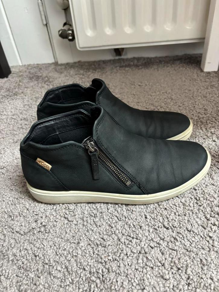 Ecco Soft 7 Zwarte Enkellaarsjes, Kleding | Dames, Schoenen, Zo goed als nieuw, Lage of Enkellaarzen, Zwart, Ophalen of Verzenden