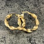 14k gouden oorbellen wokkels model, Ophalen of Verzenden, Nieuw, Goud