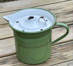 Vintage groene emaille melkkoker, Antiek en Kunst, Antiek | Emaille, Ophalen of Verzenden