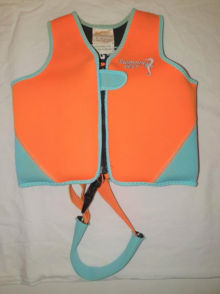 Reddingsvestje oranje voor kind 1-3 jaar en 11 tot 18 kg, Watersport en Boten, Watersportkleding, Ophalen of Verzenden, Gebruikt
