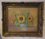 Schilderij zonnebloemen 1941 J. Engels, Antiek en Kunst, Kunst | Schilderijen | Klassiek, Ophalen of Verzenden