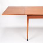 Mid-Century Deense vintage uitschuifbare eettafel teak, Ophalen, Gebruikt, 100 tot 150 cm, 75 cm of meer