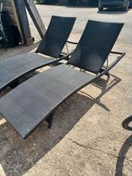 2 Weerbestendige Ligbedden - Perfect voor de Zomer!, Ophalen of Verzenden, Zo goed als nieuw, Wicker, Verstelbaar