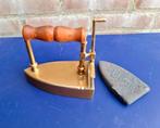 Antiek strijkijzer messing goudkleurig nostalgisch mooi, Antiek en Kunst, Curiosa en Brocante, Ophalen