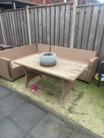 Mooie wicker loungeset met tafel, Ophalen, 5 zitplaatsen, Zo goed als nieuw, Loungeset