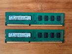 Set 2x DDR3 2GB Samsung Ram 240 pins, Computers en Software, RAM geheugen, Gebruikt, DDR3, Ophalen of Verzenden, Desktop