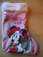 Disney Minnie Mouse kerstsok 30cm Santa's Sweetest Helper, Ophalen of Verzenden, Mickey Mouse, Zo goed als nieuw, Beeldje of Figuurtje