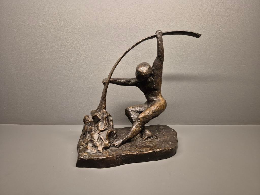 Gesigneerd brons beeld 3.4 Kilo, Antiek en Kunst, Kunst | Beelden en Houtsnijwerken, Ophalen of Verzenden