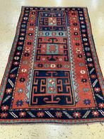 Antiek handgeknoopt kazak tapijt, Gebruikt, 100 tot 150 cm, 200 cm of meer, Ophalen of Verzenden