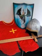 Verkleedkleren setje ridder met tuniek zwaard schild helm, Ophalen of Verzenden, Gebruikt, Jongen of Meisje