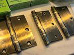 Partij AMIG Scharnieren Oud Messing 89x89 recht, Ophalen of Verzenden, Gebruikt, Koper of Messing, Scharnier