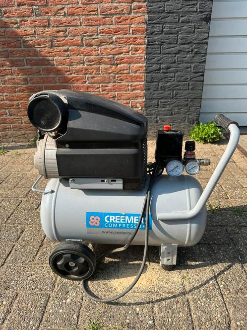 Compressor Creemers 25L, Doe-het-zelf en Verbouw, Compressors, Gebruikt, 6 tot 10 bar, Mobiel, Ophalen