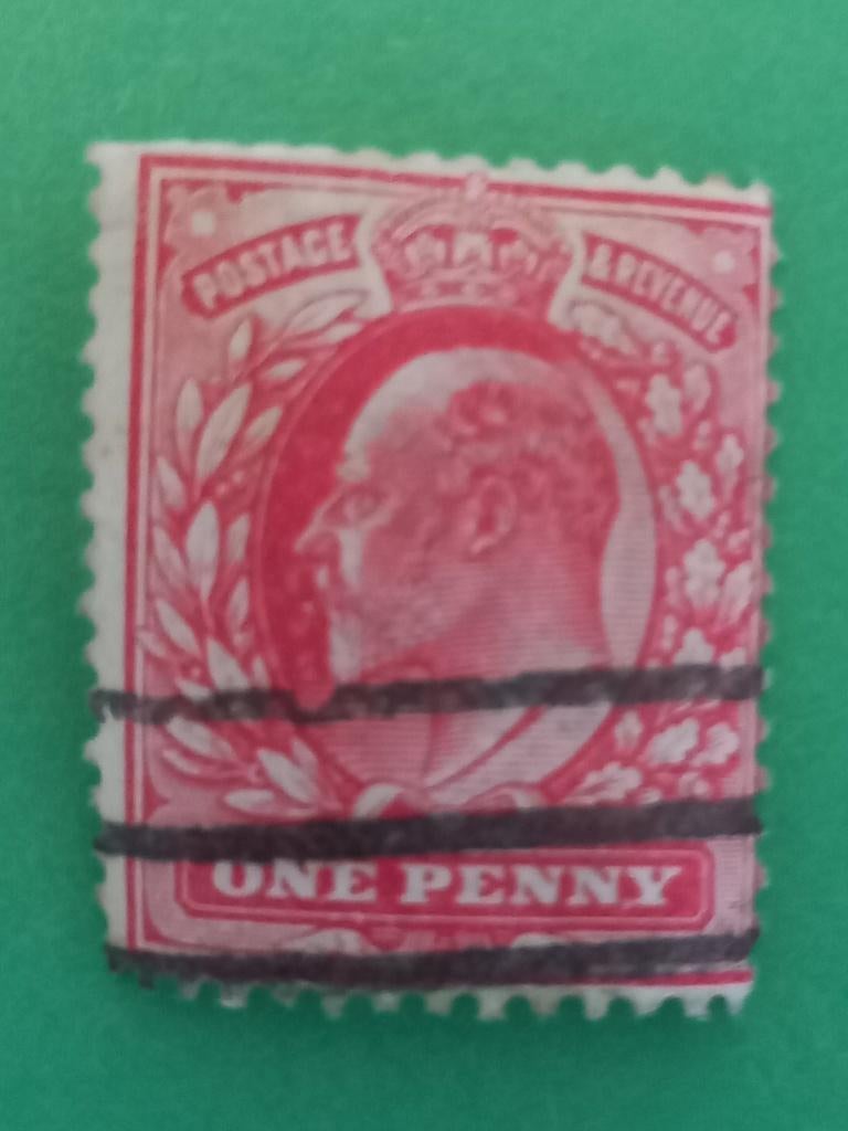 King Edward vll one penny, Postzegels en Munten, Postzegels | Europa | UK, Ophalen of Verzenden, Gestempeld