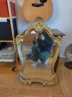 Brocante vintage spiegel goud, Antiek en Kunst, Antiek | Spiegels, Ophalen of Verzenden, Ovaal, Minder dan 50 cm