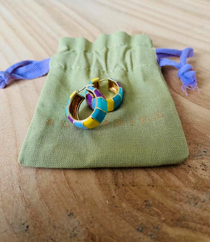 Oorbellen / hoops anna nina liberty london, Sieraden, Tassen en Uiterlijk, Oorbellen, Zo goed als nieuw, Overige materialen, Zilver