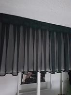 Zwarte voile Valletjes vitrage gordijnen, Huis en Inrichting, Stoffering | Gordijnen en Lamellen, Zwart, Zo goed als nieuw, Minder dan 100 cm