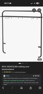 IKEA Vadholma keuken eiland stang, 100 tot 150 cm, Zwart, Ophalen of Verzenden, Zo goed als nieuw
