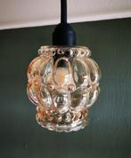 3 vintage amberkleurige glazen "bubble" lampenkapjes, Ophalen, Zo goed als nieuw, Minder dan 50 cm