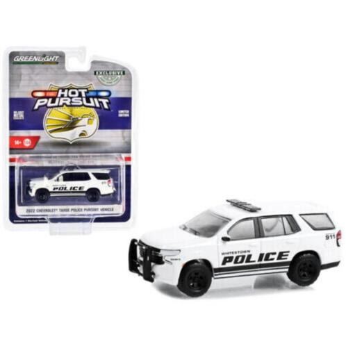 2022 Chevrolet Tahoe Police Pursuit van Greenlight 1/64 Wit, Hobby en Vrije tijd, Modelauto's | Overige schalen, Nieuw, Auto, Ophalen of Verzenden