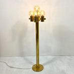 Mid century  vloerlamp messing Hans Agne Jakobsson 70s, Ophalen, Gebruikt, Glas, 150 tot 200 cm