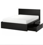 lKEA MALM Bedonderstel,met 2 bedlades, zwartbruin 180x200 cm, Huis en Inrichting, Ophalen, Gebruikt, Tweepersoons, 180 cm