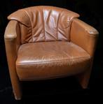 Bruin Leren stoel, Huis en Inrichting, Fauteuils, Ophalen, Gebruikt, 50 tot 75 cm, Leer