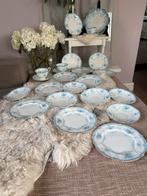 Foley 1880 Antiek Taart Servies Vloeiblauw porseleinnDainty, Antiek en Kunst, Antiek | Servies compleet, Ophalen of Verzenden