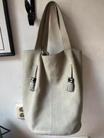 Stieglitz leren shopper tas – lichtgrijs, Ophalen of Verzenden, Zo goed als nieuw, Shopper