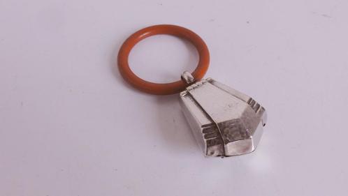 Bijtring, rammelaar, antiek verzilverd, Antiek en Kunst, Antiek | Goud en Zilver, Ophalen of Verzenden