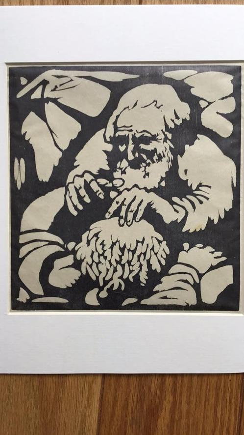 Houtsnede O. Wenckebach, Antiek en Kunst, Kunst | Etsen en Gravures, Ophalen of Verzenden