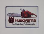 Husqvarna Sweden kettingzaag reclamebord van metaal deco, Reclamebord, Info@deconoord.nl, Deco Noord, Nieuw