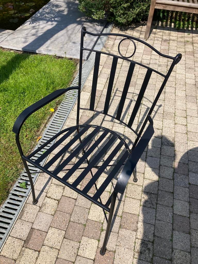 4 ijzeren tuinstoelen GRATIS, Tuin en Terras, Ophalen, Gebruikt, Metaal