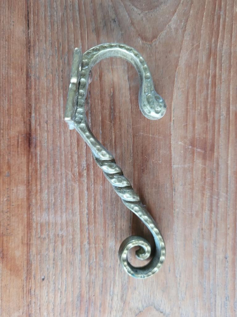 Set van 5 oude messing kapstok haken, Antiek en Kunst, Ophalen of Verzenden