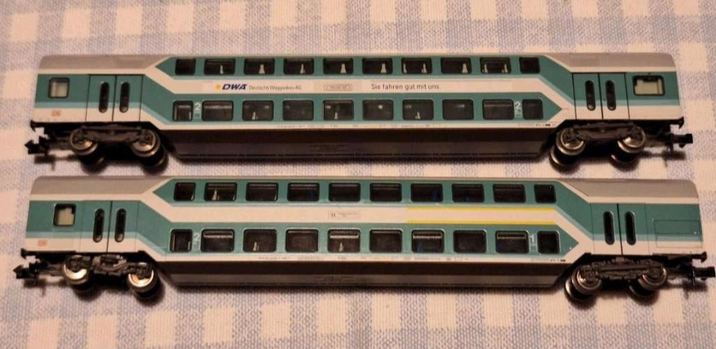 Spoor n fleischmann DB dubbeldekkers türkis beige, Hobby en Vrije tijd, Modeltreinen | N-Spoor, Gebruikt, Gelijkstroom, Fleischmann