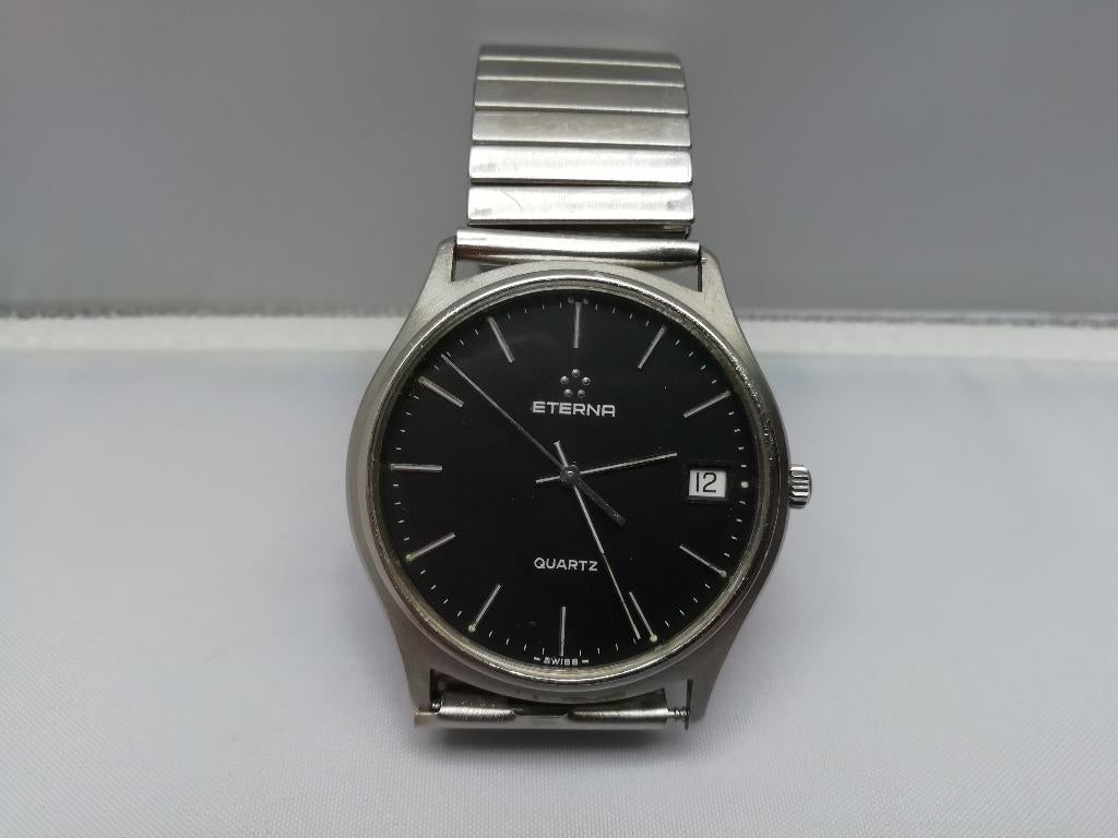 Vintage Eterna Quartz horloge uit de jaren '80, Overige merken, Staal, Gebruikt, Staal