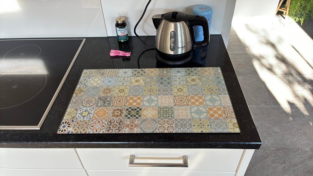 Glazen snijplank met Portugees motief, Huis en Inrichting, Ophalen of Verzenden, Zo goed als nieuw