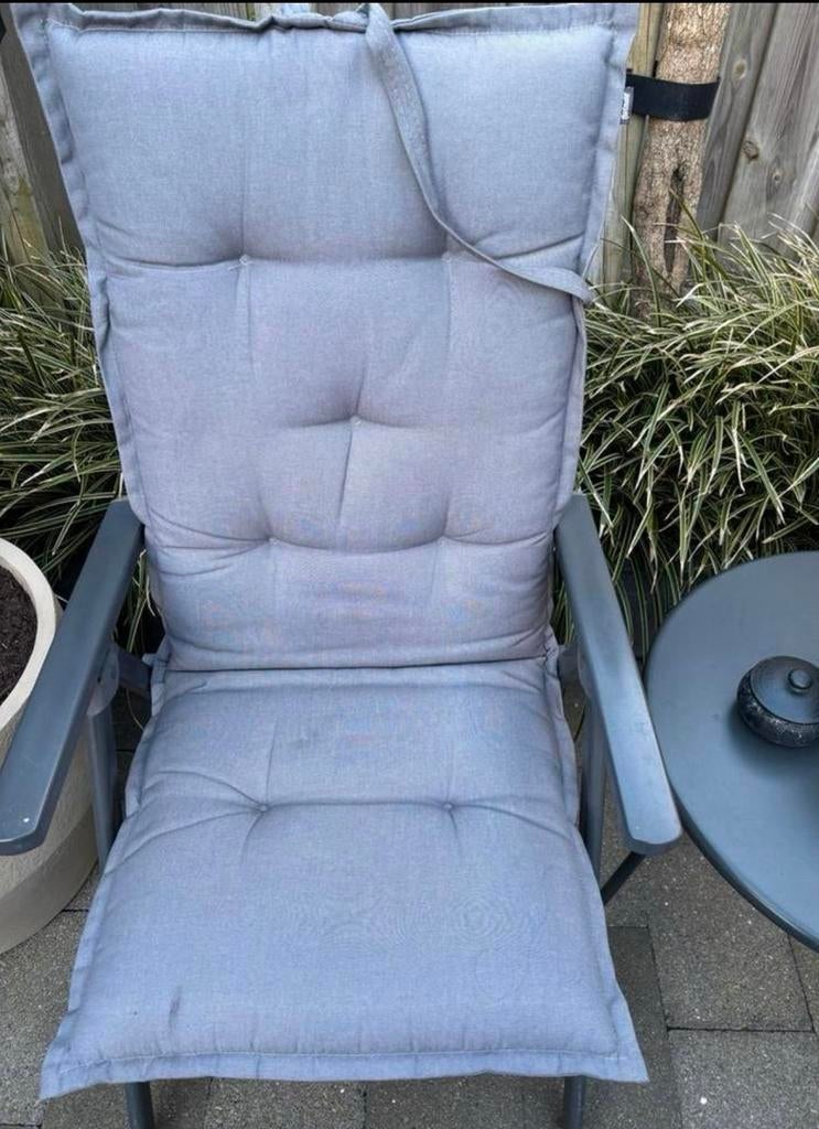 4 Hartman Havana tuinkussens grijs (2 hoge stoel, 2 kruk), Ophalen, Gebruikt