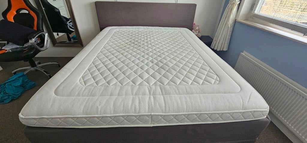 Swiss Sense boxspring home 155 Vlak 160x200 snel weg, Huis en Inrichting, Slaapkamer | Boxsprings, Ophalen, Gebruikt, Wit, Tweepersoons