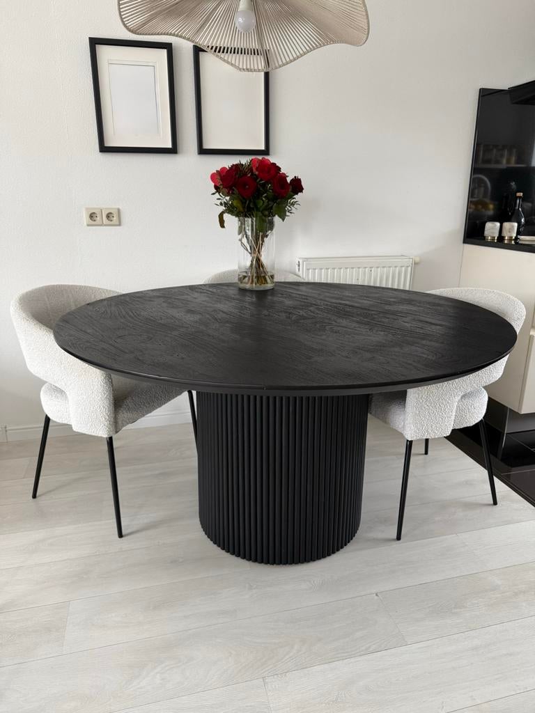 Wehkamp / NOUS Living Ronde eettafel, Huis en Inrichting, 100 tot 150 cm, Rond, Ophalen of Verzenden, Zo goed als nieuw