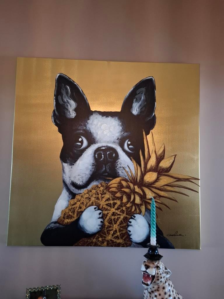 Schilderij franse bulldog kare design, Ophalen